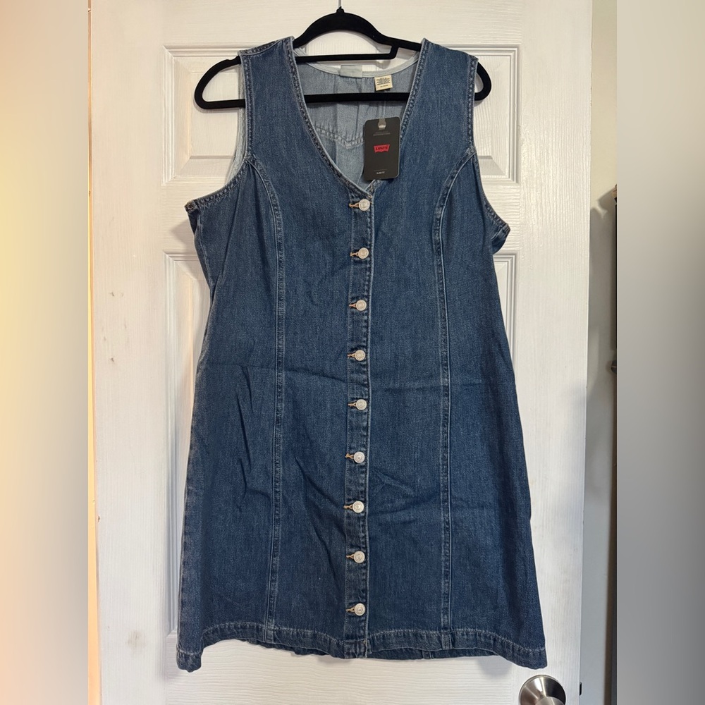 Levi's Classic Blue Denim Midi Dress